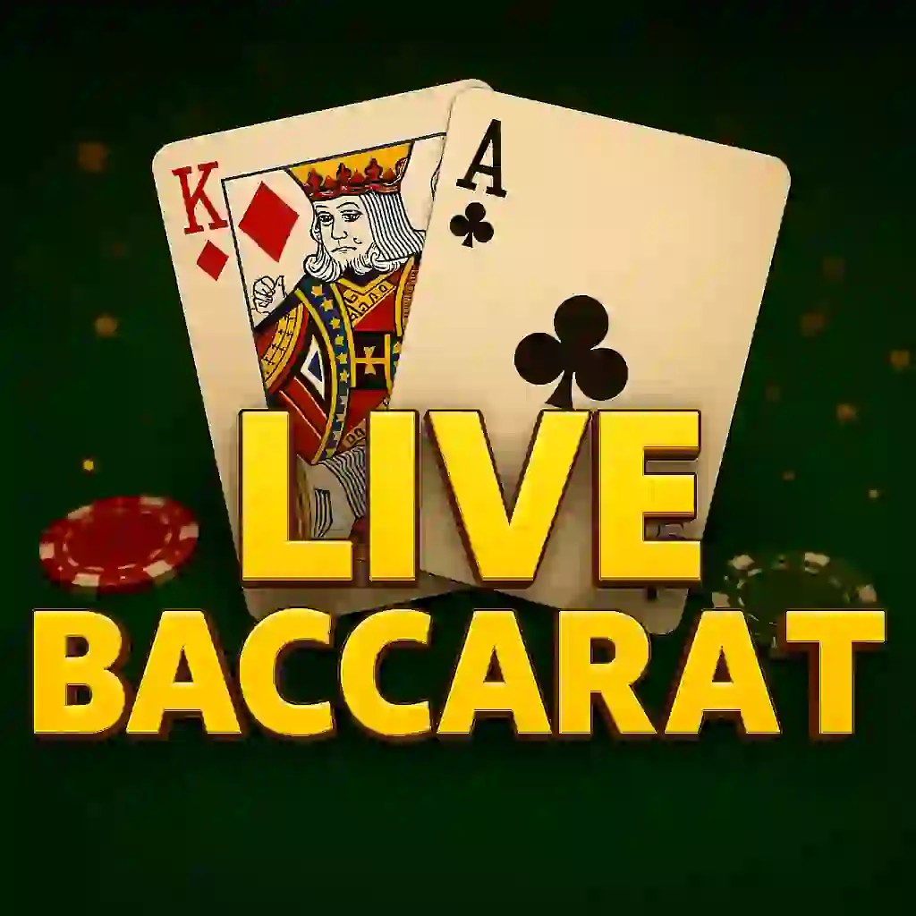 Live Baccarat slot logo by Evolution at Hercules Casino