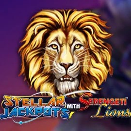 Official Jackpots logo: Stellar Jackpots with Serengeti Lions by Lightning Box Game at Hercules Casino